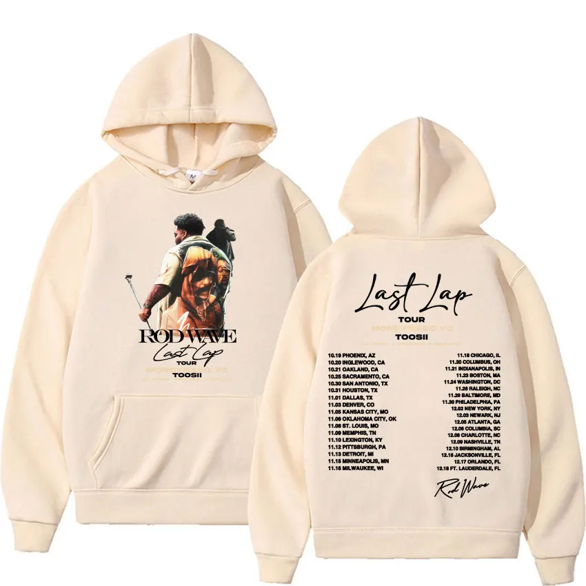 Rapper Rod Wave Last Lap Tour 2024 Double Sided Printed Hooded Men Women Harajuku Hip Hop Vintage High Quality Sweatshirt Hoodie