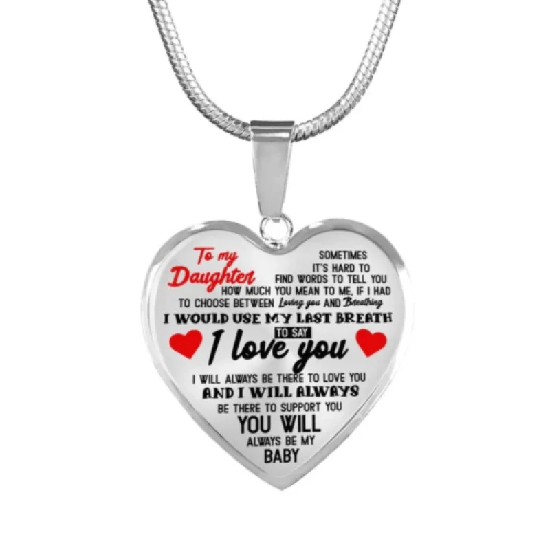 Роскошное ожерелье в форме сердца для моей дочери, мой ребенок любит маму и папу