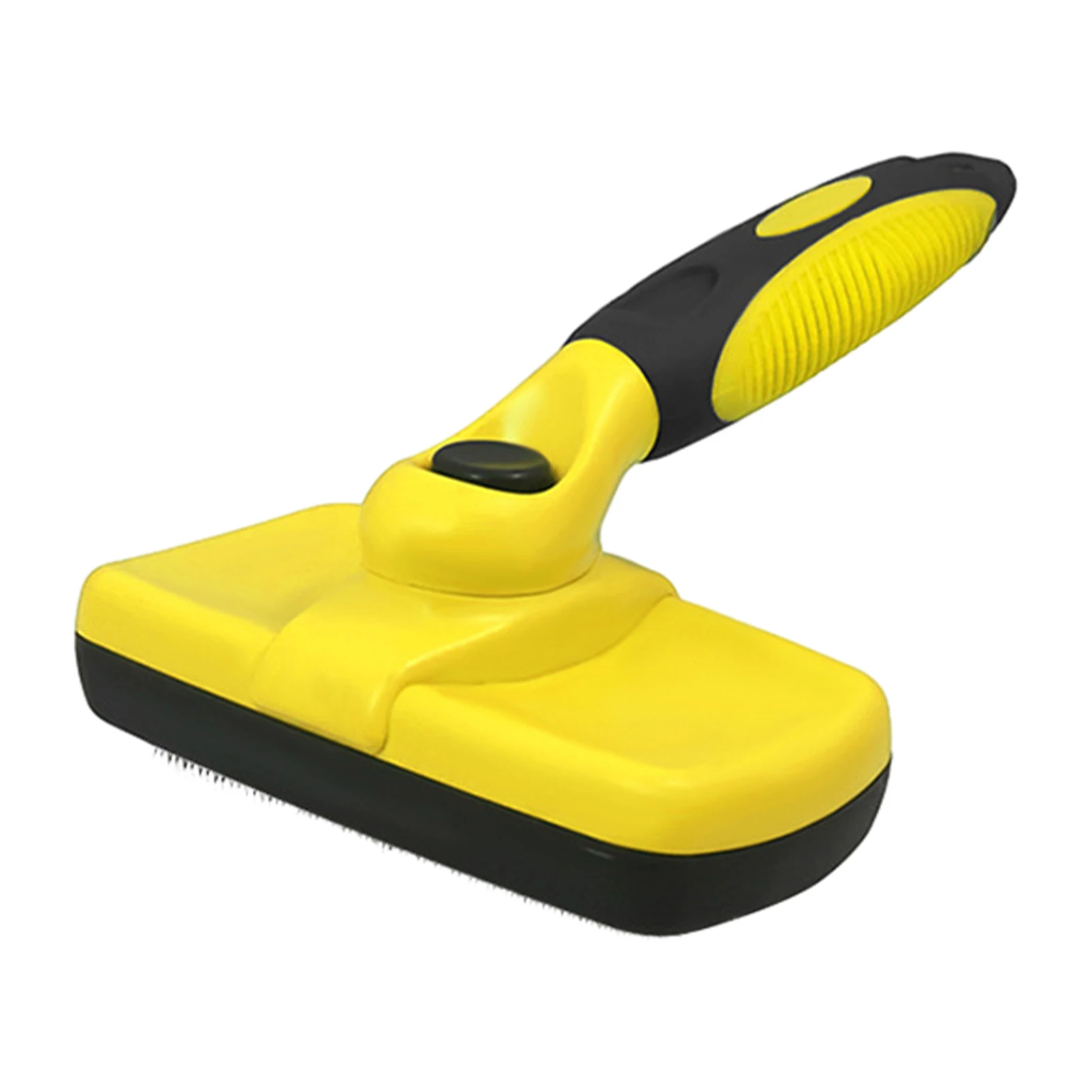 

Dogs Cats Pet Comb Slicker Brush Dirt Yellow Self Cleaning Knots Shedding Fur Tangles Rake Non Slip Massage Daily Hair Grooming