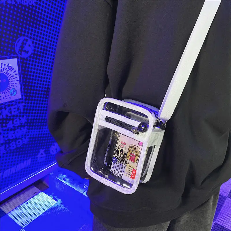 

Messenger Bag Men And Women Jelly Transparent Bag Boys Trend Korean Student One-shoulder Mini Satchel Clear Bag Bags For Women
