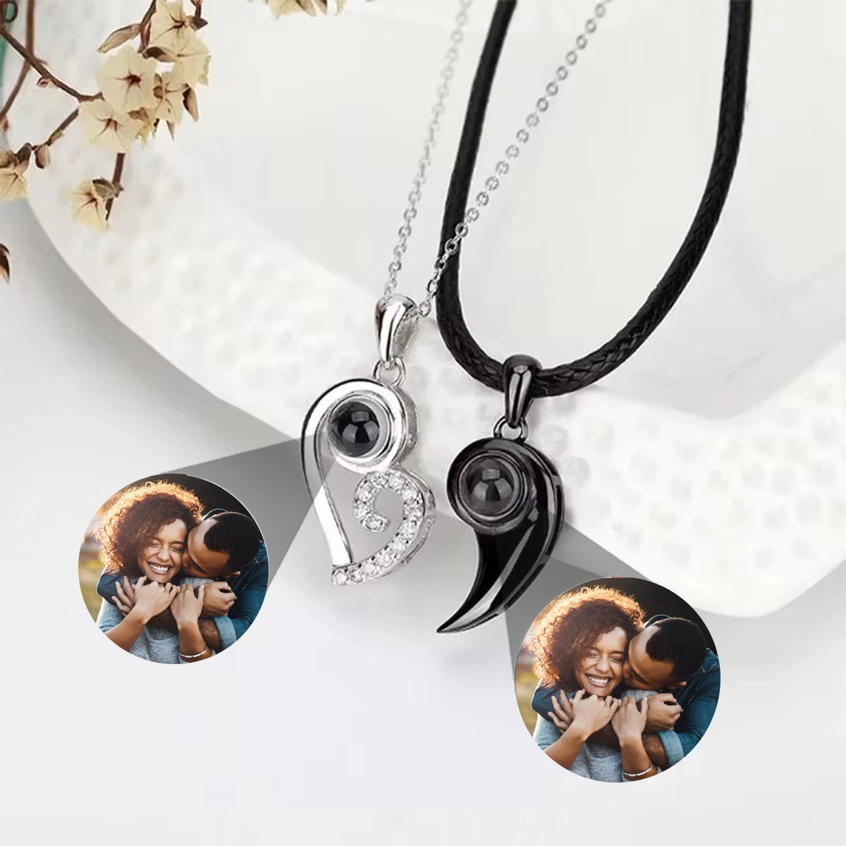 Ожерелье с проекционным фото на заказ ожерелье подвеской-проектором для пары