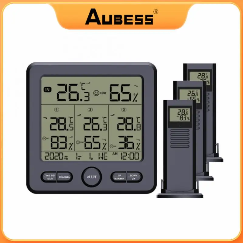 

Weather Station Digital Thermometer Hygrometer With LED LCD Display Transmitter Digital Weather Station With 3 Remote Sensors