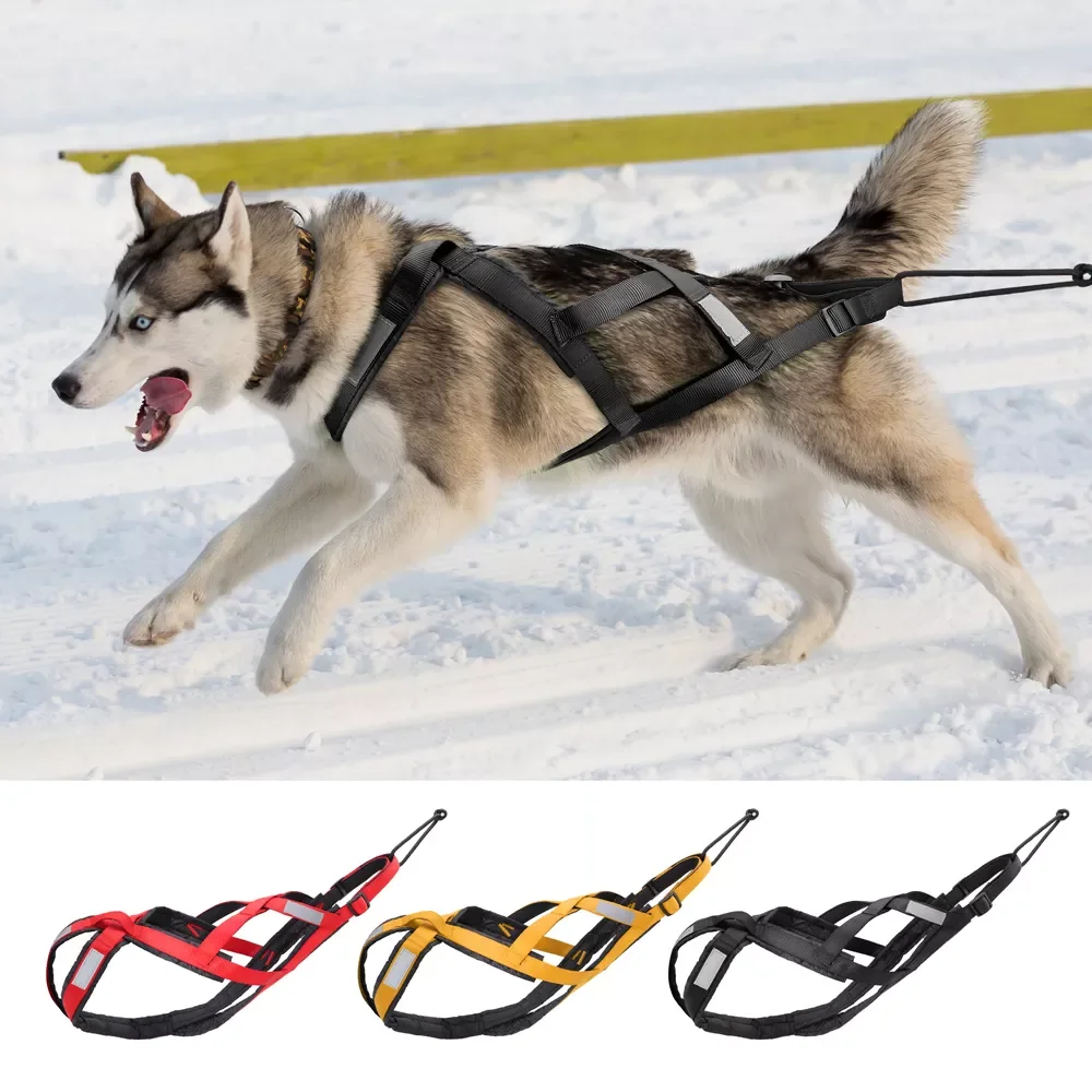 

Waterproof Dog Sledding Harness Reflective Pet Sledding Skijoring Harness Big Large Dogs Weight Pulling Vest For Pet Training