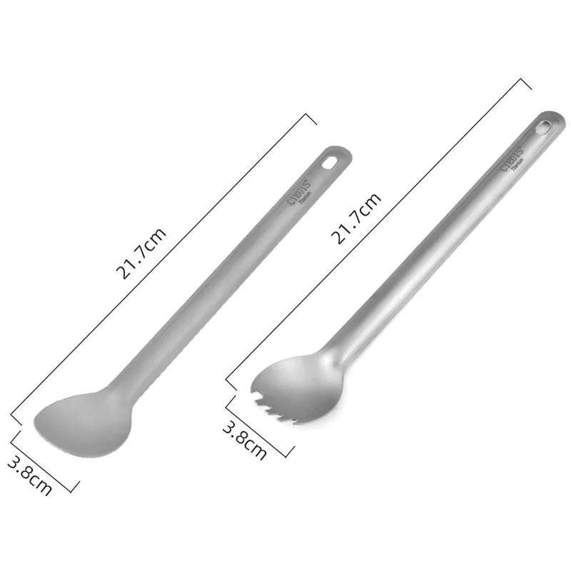 

Titanium Long Handle Spoon Fork Light Weight Titanium Tableware Picnic Utensils Spoon Fork Outdoor Travel Supplies