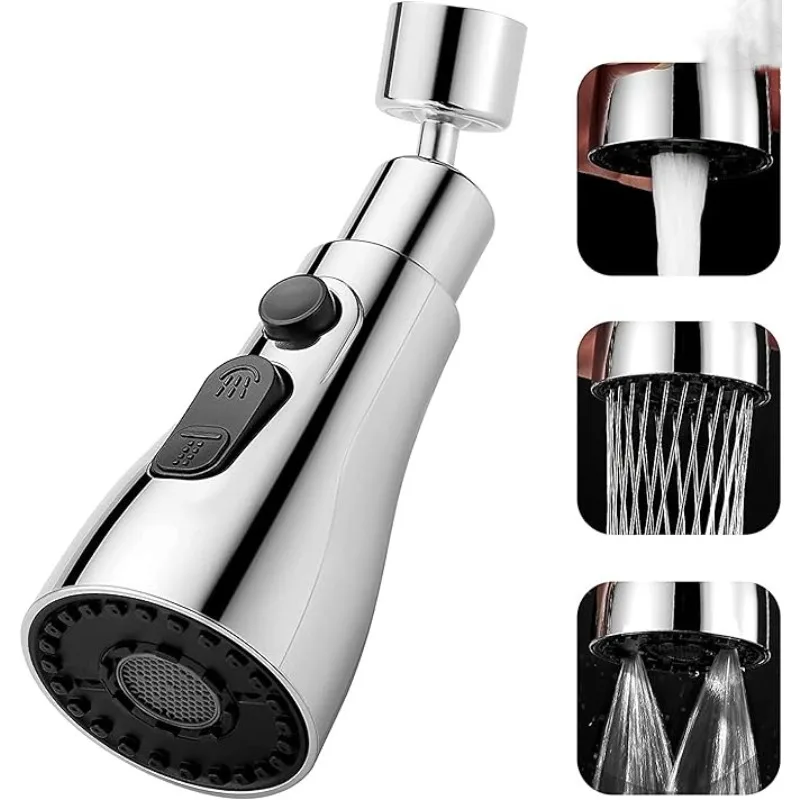 Смеситель кухонный Поворотный на 360 ° с удлинителем и защитой от брызг