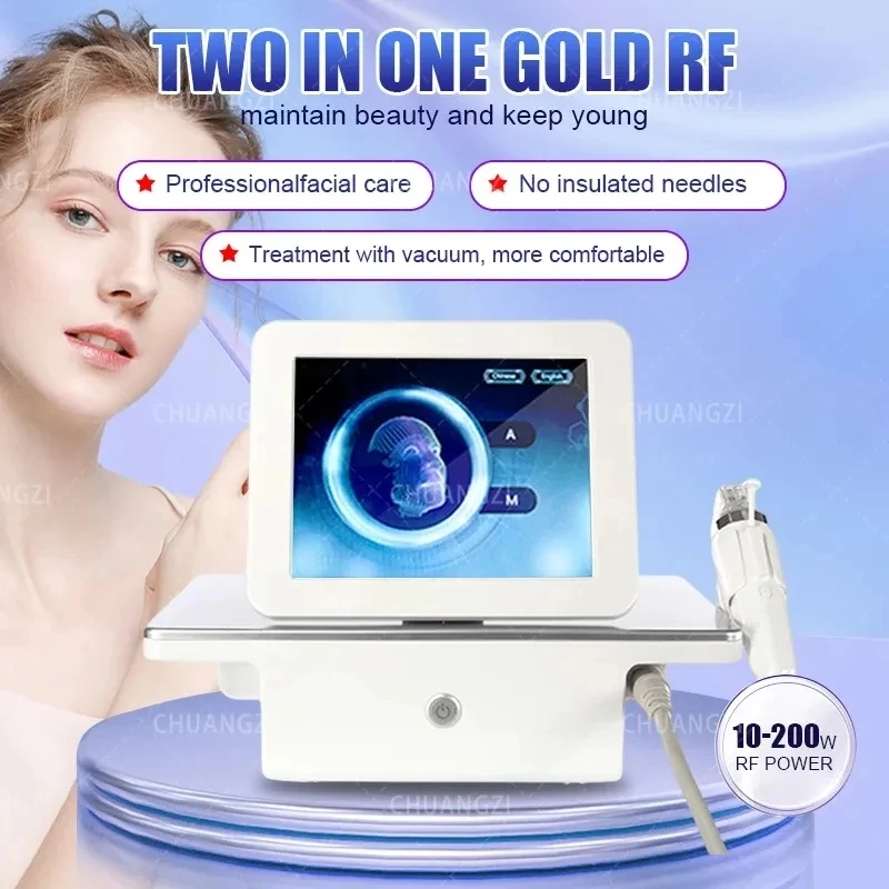 

2024 Portable 2 in 1 Microneedle Fractional Cold Hammer Stretch Mark Scar Acne Remove Face Lifting Body Tighten RF Machine