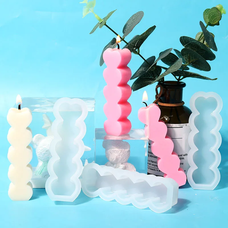 

DIY Epoxy Resin Molds Heart-shaped Candle Silicone Mold Cake Decoration Accessories Home Decoration Candle Making Supplies