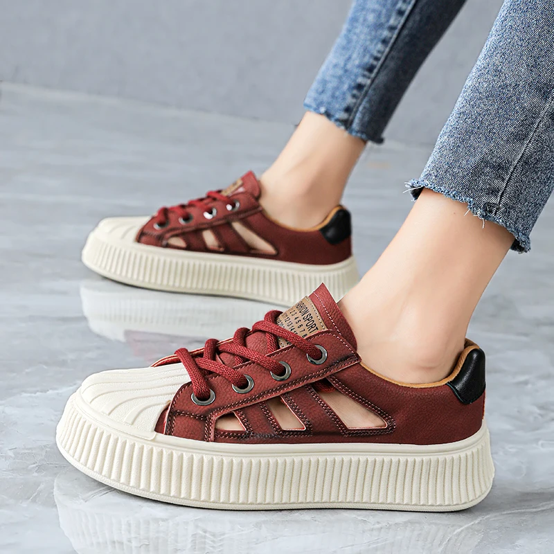 

Кроссовки женские на танкетке, с круглым носком, дышащие