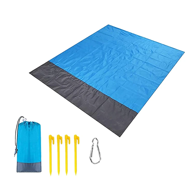 

Пляжное одеяло, Большое пляжное одеяло, водонепроницаемое, с песком, пляжное одеяло 79x83 дюймов, коврик для путешествий, кемпинга, пешего тури...