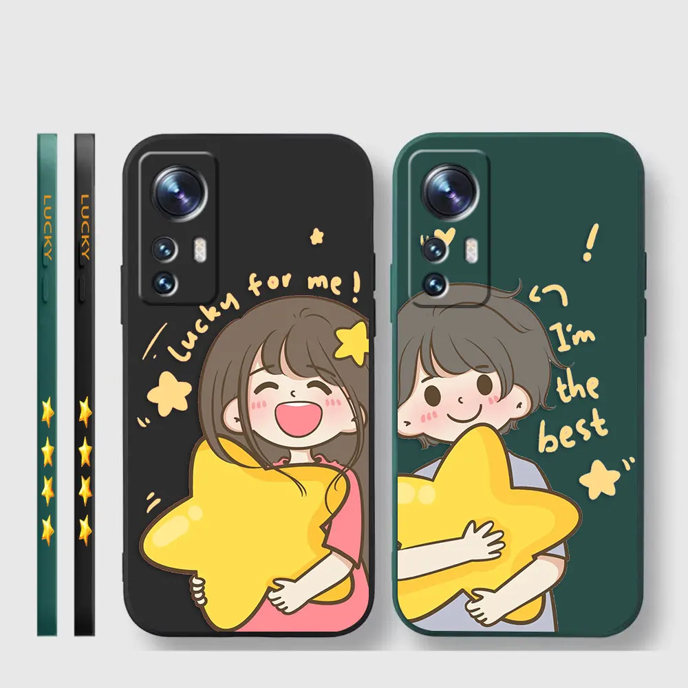 Case For Xiaomi 13 12 12T 12S 11 11T 10 10S 9 8 Pro Ultra Lite Case Cover Funda Cqoue Shell Stars Cartoon Couple Boys And Girls