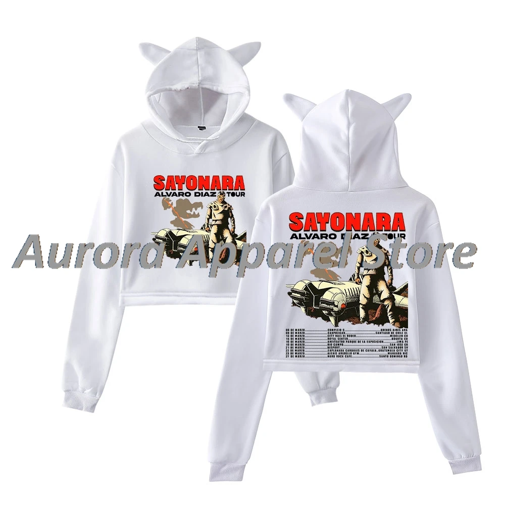 Alvaro Diaz 2025 Sayonara Tour Merch пуловер женский с кошачьими ушками толстовка длинными