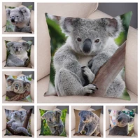 soft plush pillow case for car sofa home decor cute australian koala cushion cover wild animal pattern print pillowcase 45x45cm