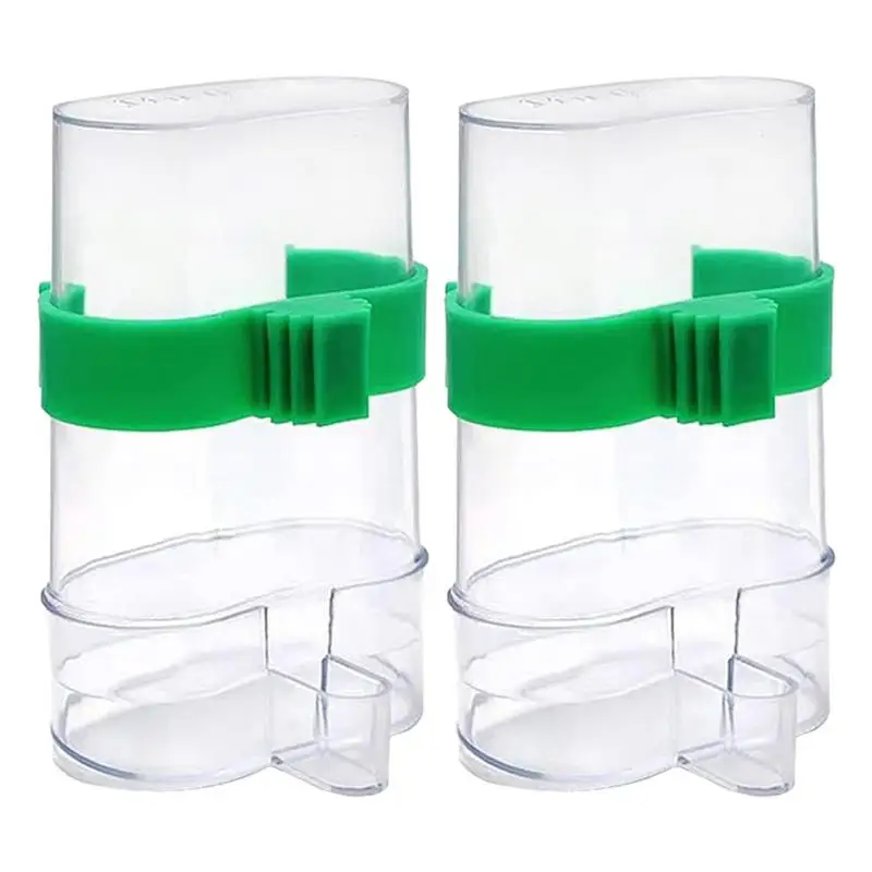 

2Pcs Bird Pet Bird Automatic Feeder With Clip Splash-Proof Bird Feeder Bird Cage Accessories Bird Food Container Parakeet Canary