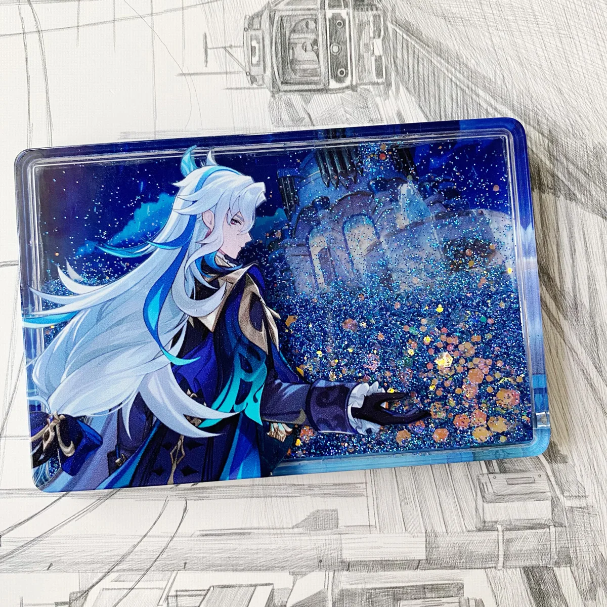 Аниме игра Genshin Impact Neuvillette акриловый зыбучий песок маджонг настроить акриловые