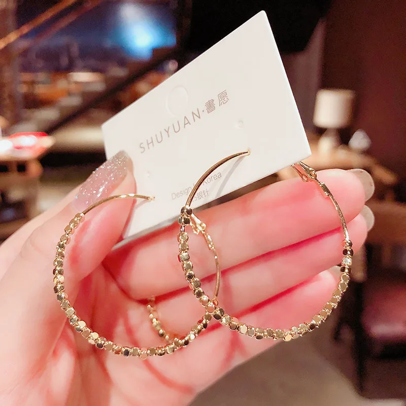 

Exaggerated Big Hoop Earrings Women's 2022 Trend New Korean Version Fashion Simple Party Accessories Women Jewelry