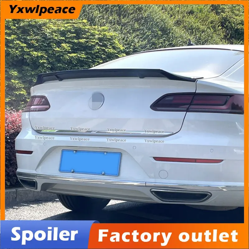 

For Volkswagen Arteon CC Spoiler 2019-2022 ABS Plastic Glossy Black and Carbon Look Rear Trunk Lip Spoiler Car Accessories