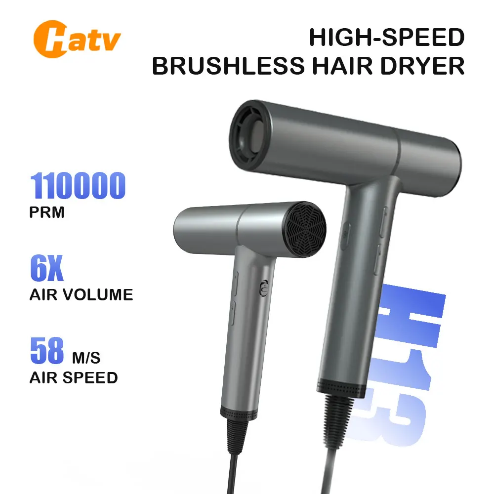 HATV Brushless Motor Professional Hair Dryer High Speed 110000Rpm Anion Aluminum Hair Dryers Large Air Volume Hair Care