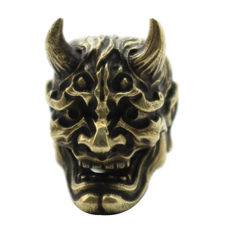 

EDC Outdoor Tool DIY Accessories Bracelet Weaving Paracord Decorative Buckle Brass Horned Demon Head