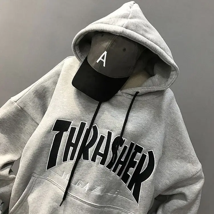 

Hooded sweatshirt men trendy ins spring and autumn loose large size winter embroidered sweatshirt men and women jacket hoodies