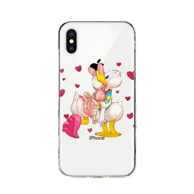 Силиконовый мягкий чехол Дональд и Дейзи Дак для Apple IPhone 13 12 Mini 11 Pro XS MAX XR X 8 7 6 5 SE Plus