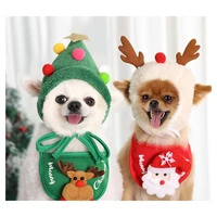 dog collar christmas cotton plush cute adjustable dog leash retractable hat winter puppy collar pet accessories coleira cachorro