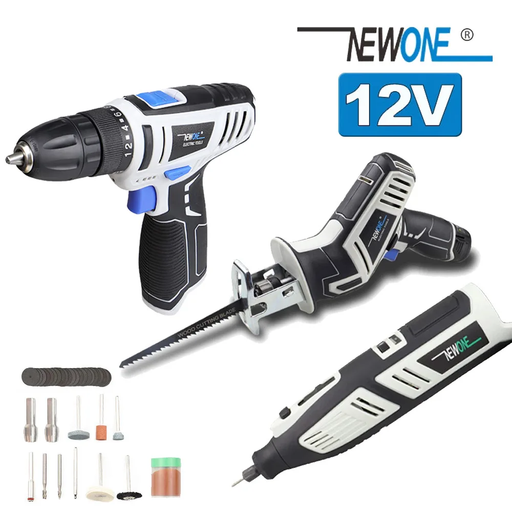 NEWONE 12V Electric Mini Drill Variable Speed Cordless Rotar