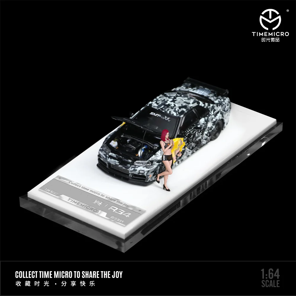 TIME MICRO 1:64 GTR34 камуфляжная модель автомобиля из сплава для коллекции и отображения