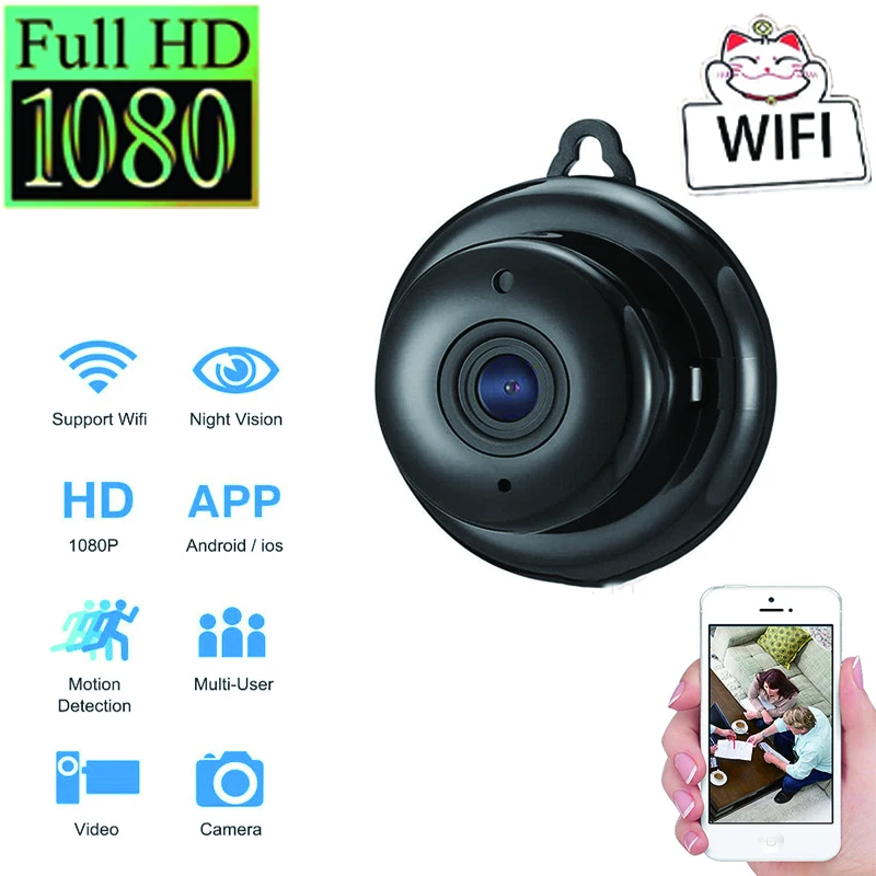 

Full HD 1080P Mini Camera Wireless WiFi Home Security Motion Detection Camcorder Night Vision Remote Viewing Video Recorder