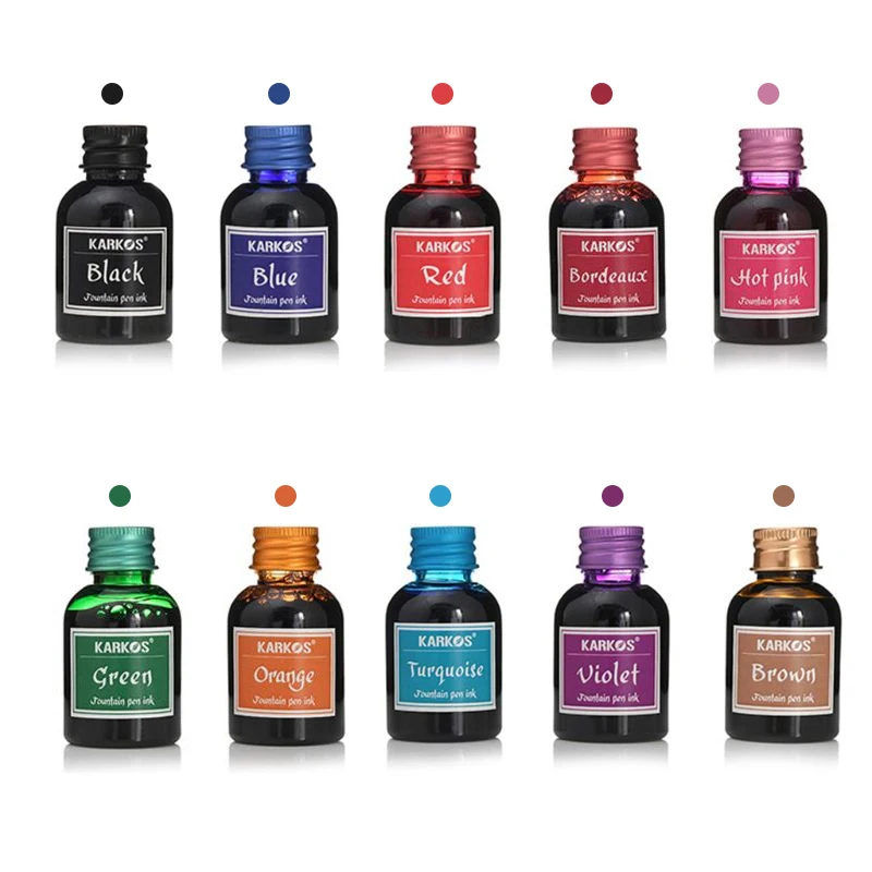 30ml Pure Colorful 30ml Fountain Pen Ink Hight Quality Bright Comics Ink Pen Ink Office School Stationery Supplies