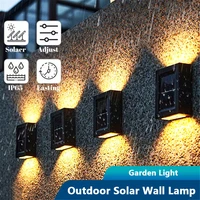 led solar induction light ip65 waterproof outdoor garden stairs fence wall lamp for corridor path street decoration lighting