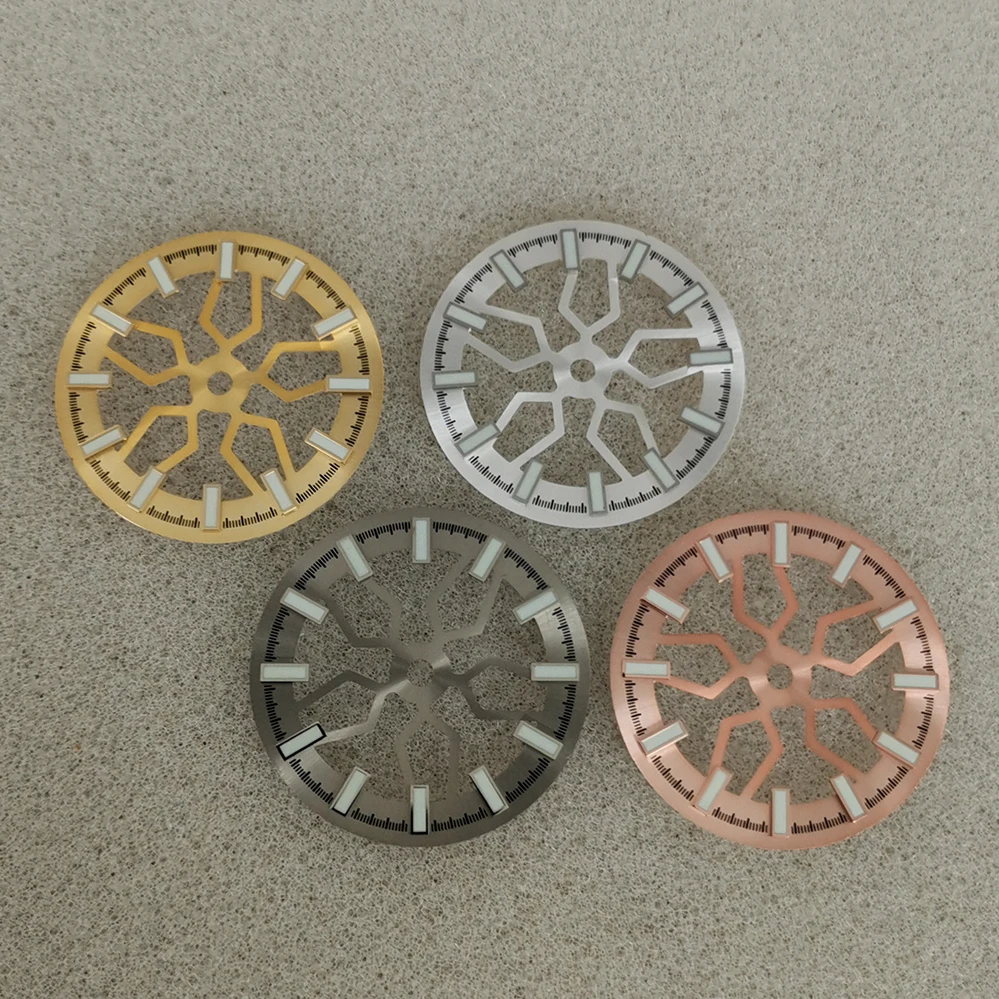 

2022 New modified 28.5MM skeleton dial green luminous suitable for Japanese NH70 movement