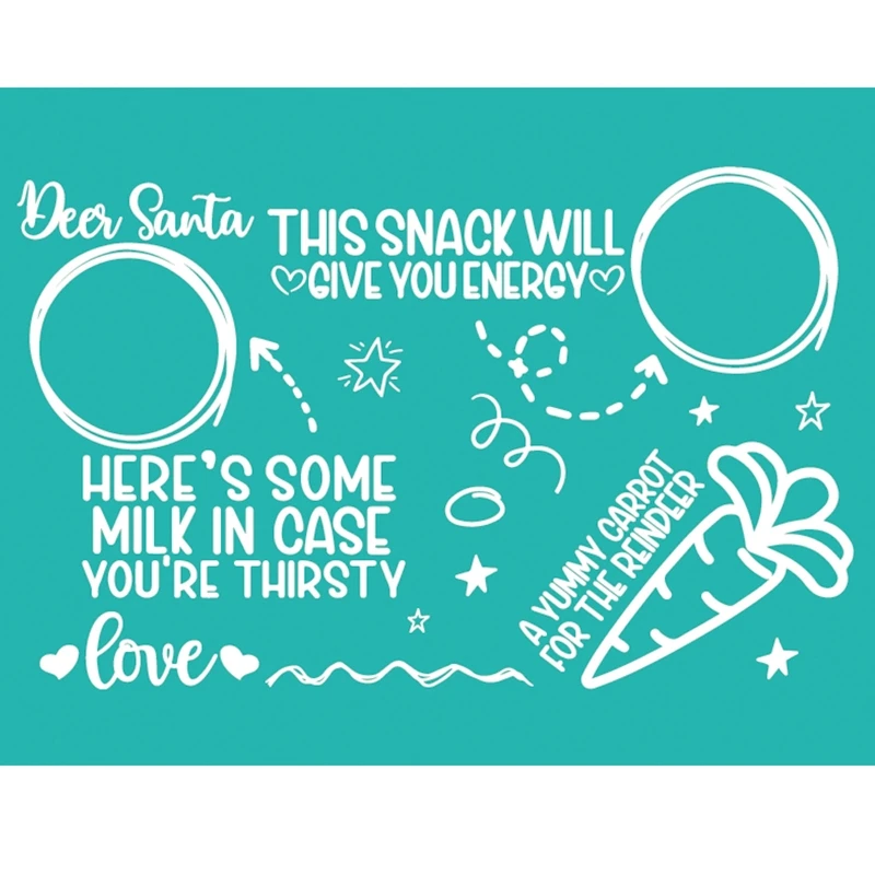 Рождественская коммуникация самоклеящийся трафарет с шелковым принтом Санты