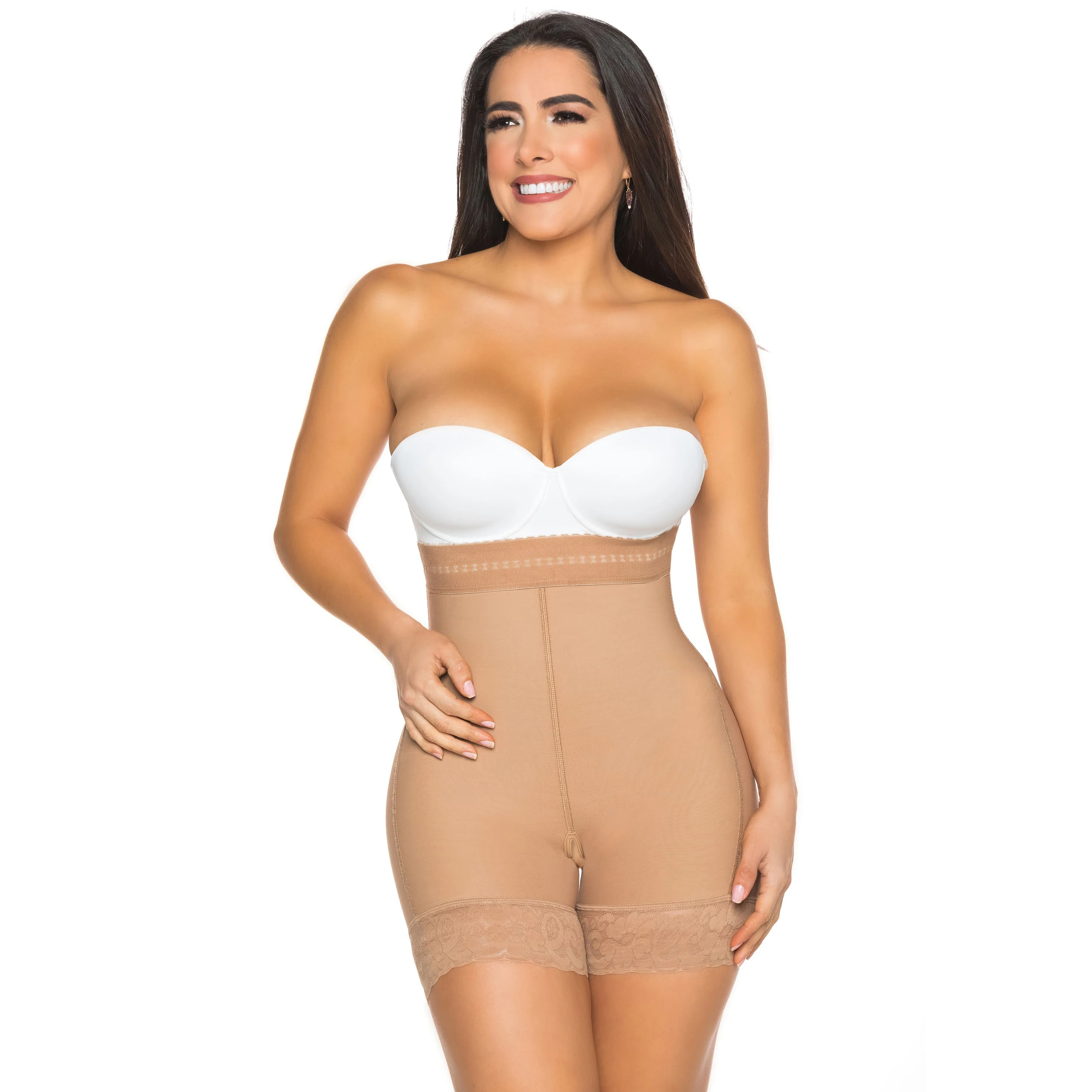 High Waist Hip Lifting Shorts Skin Tone Pants