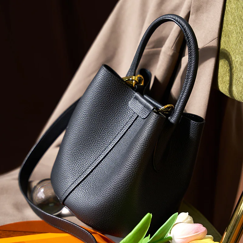 Кожаная сумка-ведро ZR DIARY женские сумки на плечо из воловьей кожи Портативная