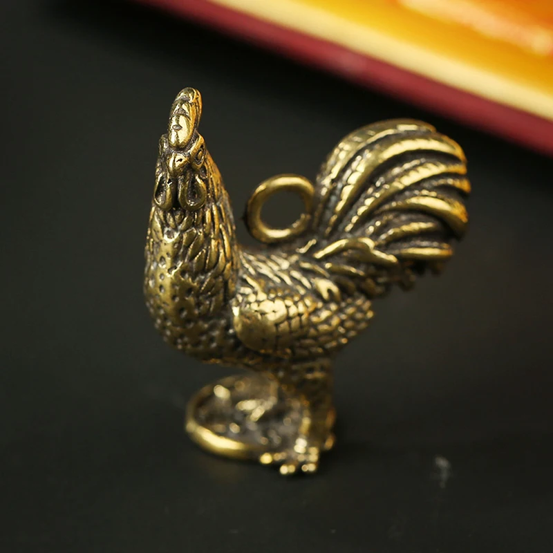 

Table Pendant Ornament Decoration Retro style Brass Cock Gift Keychain