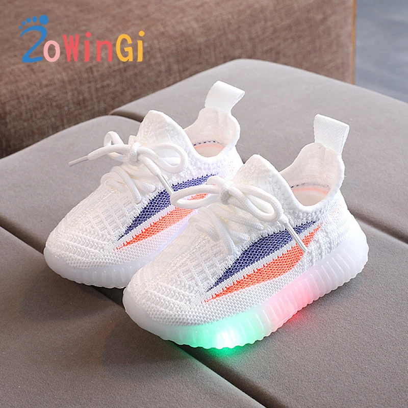 

Size 21-30 Children Casual Shoes Glowing Sneakers tenis feminino infantil Kids Led Shoes Mesh Breathable Children's Sneakers