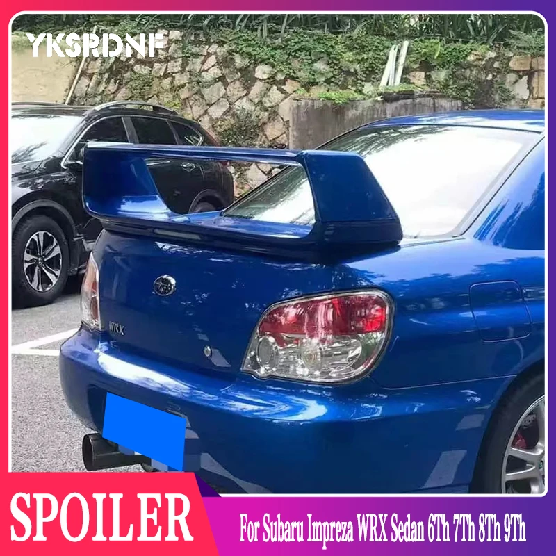

Для Subaru Impreza WRX Sedan 6Th 7Th 8Th 9Th ST 2002-2007 задний багажник губа из углеродного волокна спойлер для крыла автомобильный Стайлинг с фотолампой