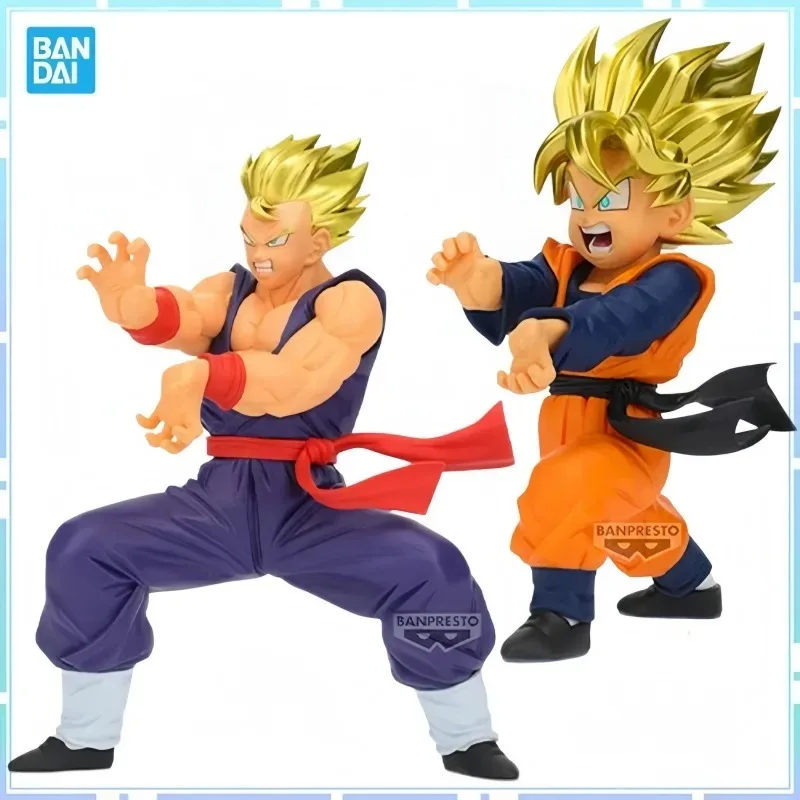 Фото Официальная коллекционная фигурка Bandai Banpresto по аниме Dragon Ball Z: Супер Сайян Сон Гохан и Сон Готен, ПВХ, модель, игрушка, подарок №1