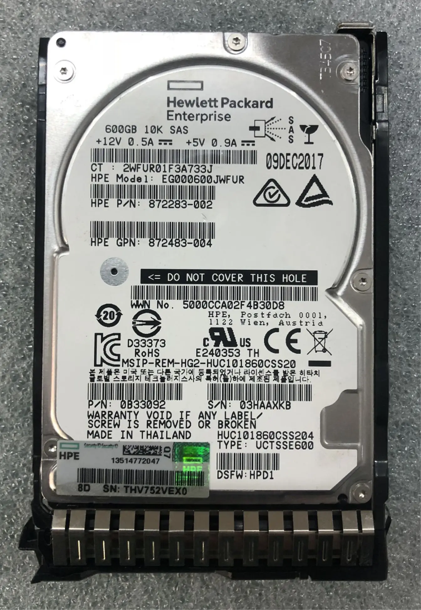 872736 872477-B21 872736-001 HPE 600 гб SAS 10K SFF SC DS 2 5 дюйма HDD