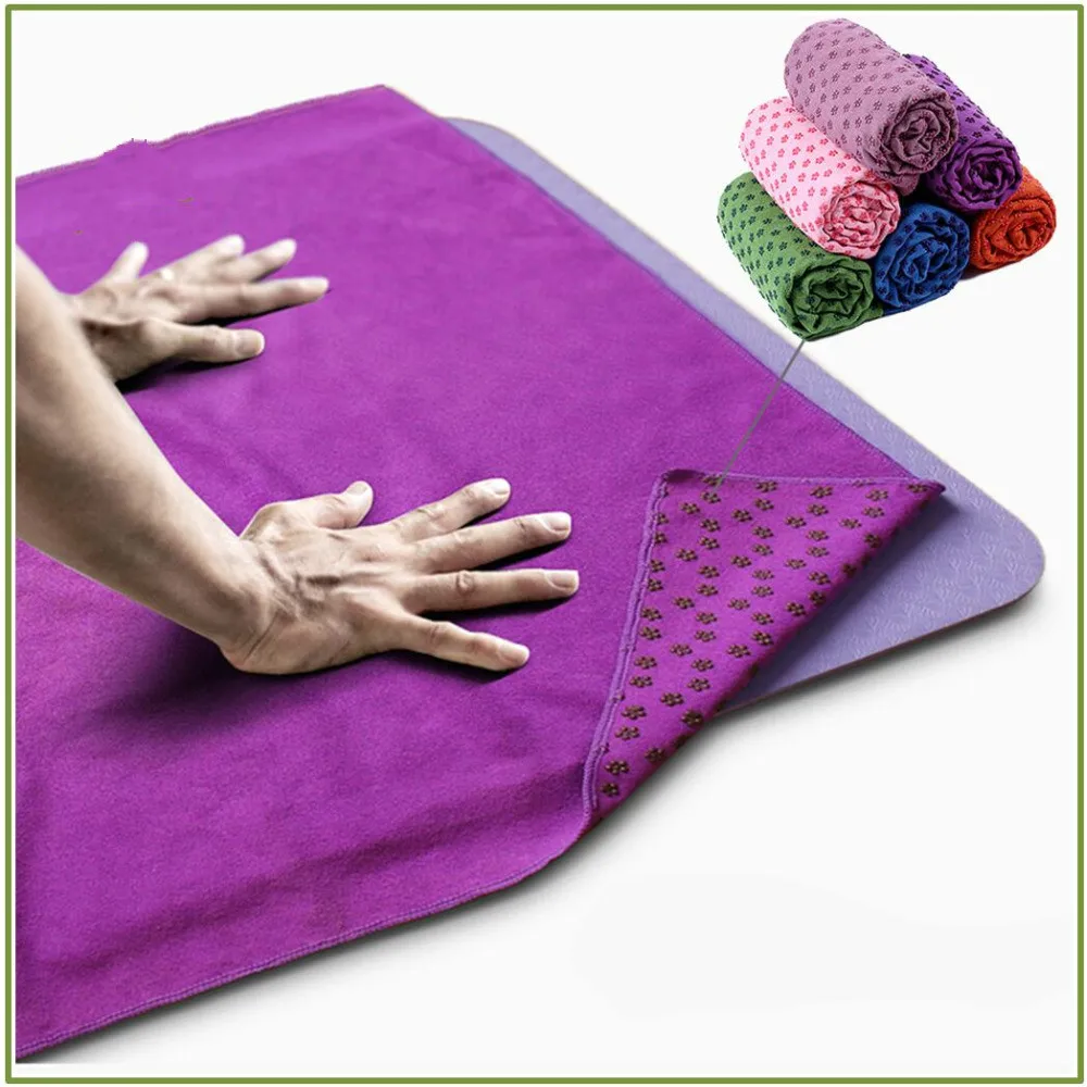 

FX Non Slip Yoga Mat Cover Towel Anti Skid Microfiber Yoga Mat Size Shop Towels Pilates Blankets Fitness 183cm*61cm 72''x24''