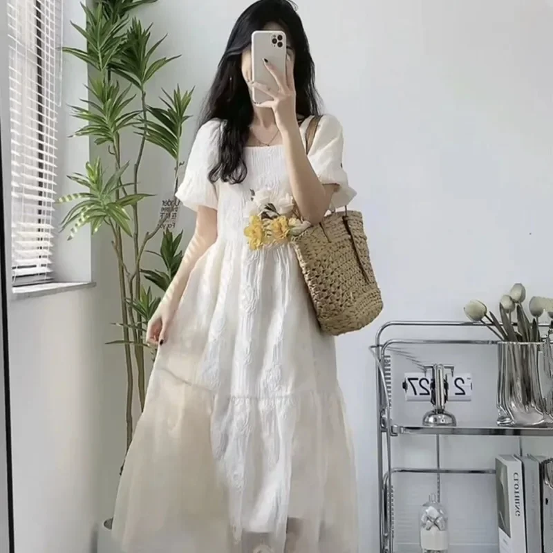 Женское платье SweetGentle новинка лета 2024 французская винтажная юбка средней длины с