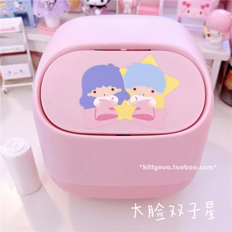 Милая Крышка для мусорного ведра My Melody Littletwinstars Kuromi Kawaii настольная корзина мусора