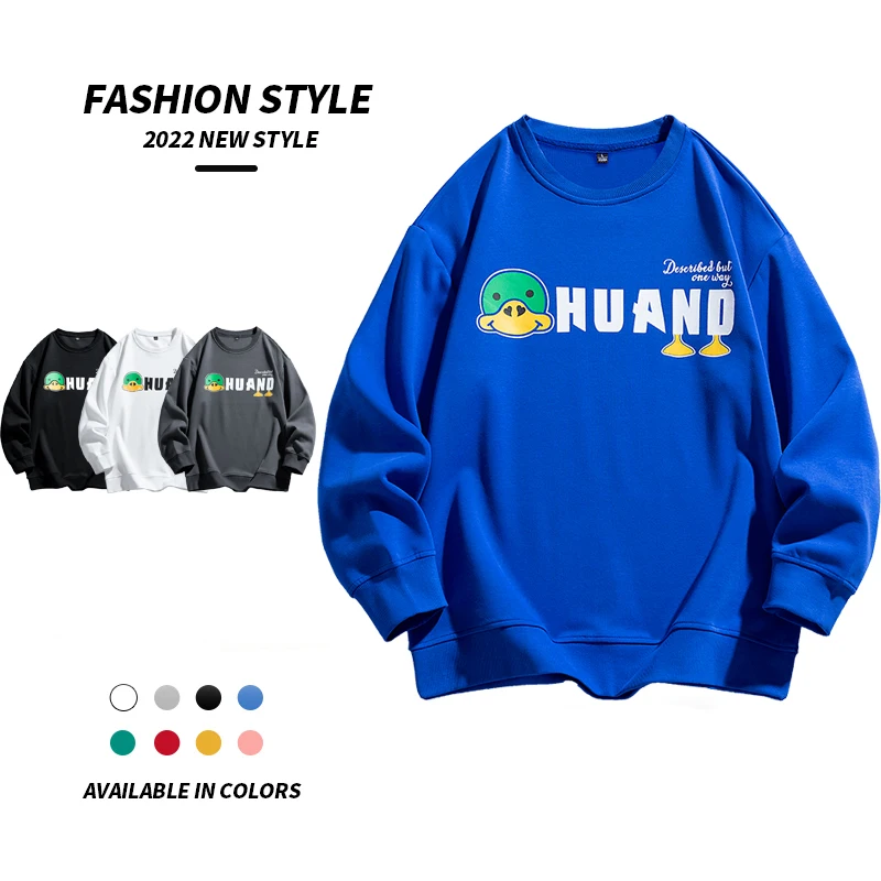 

Men Hip Hop Sweatshirts Autumn Tops Print Korean Fashion Clothes Men O-neck Long Sleeve Shirts High Street Wear Men 8803