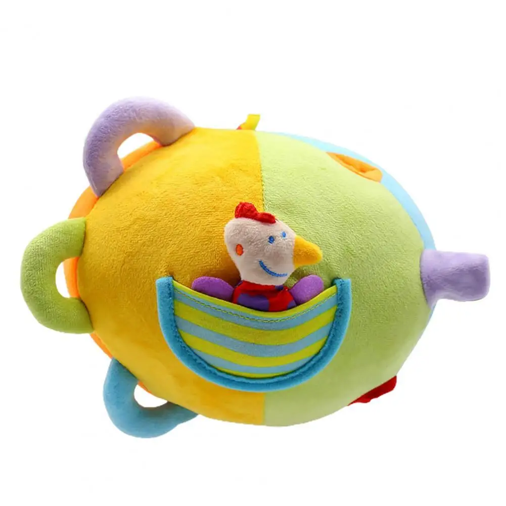 

23cm Infant Plush Toy Vibrant Color Tasteless Harmless Rattle Toy Funny Baby Rattle Ball Toy for 0 to 1 Year Old Baby