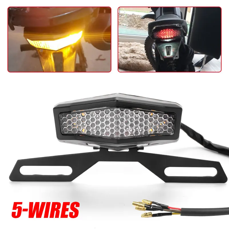 

Задний фонарь для мотоцикла, задний стоп-сигнал, подставка для лампы для номерного знака в стиле ретро для YAMAHA, HODA, ATV, Cafe, Racer, внедорожный вел...