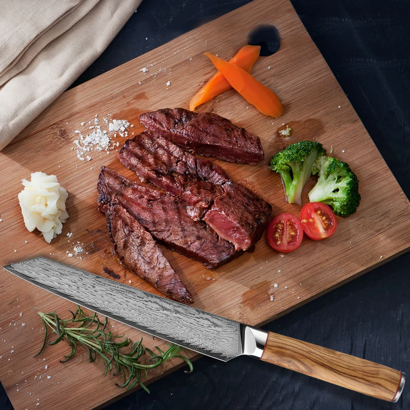 8-дюймовый нож для сашими двустороннее лезвие дамасская сталь VG10 острый повара