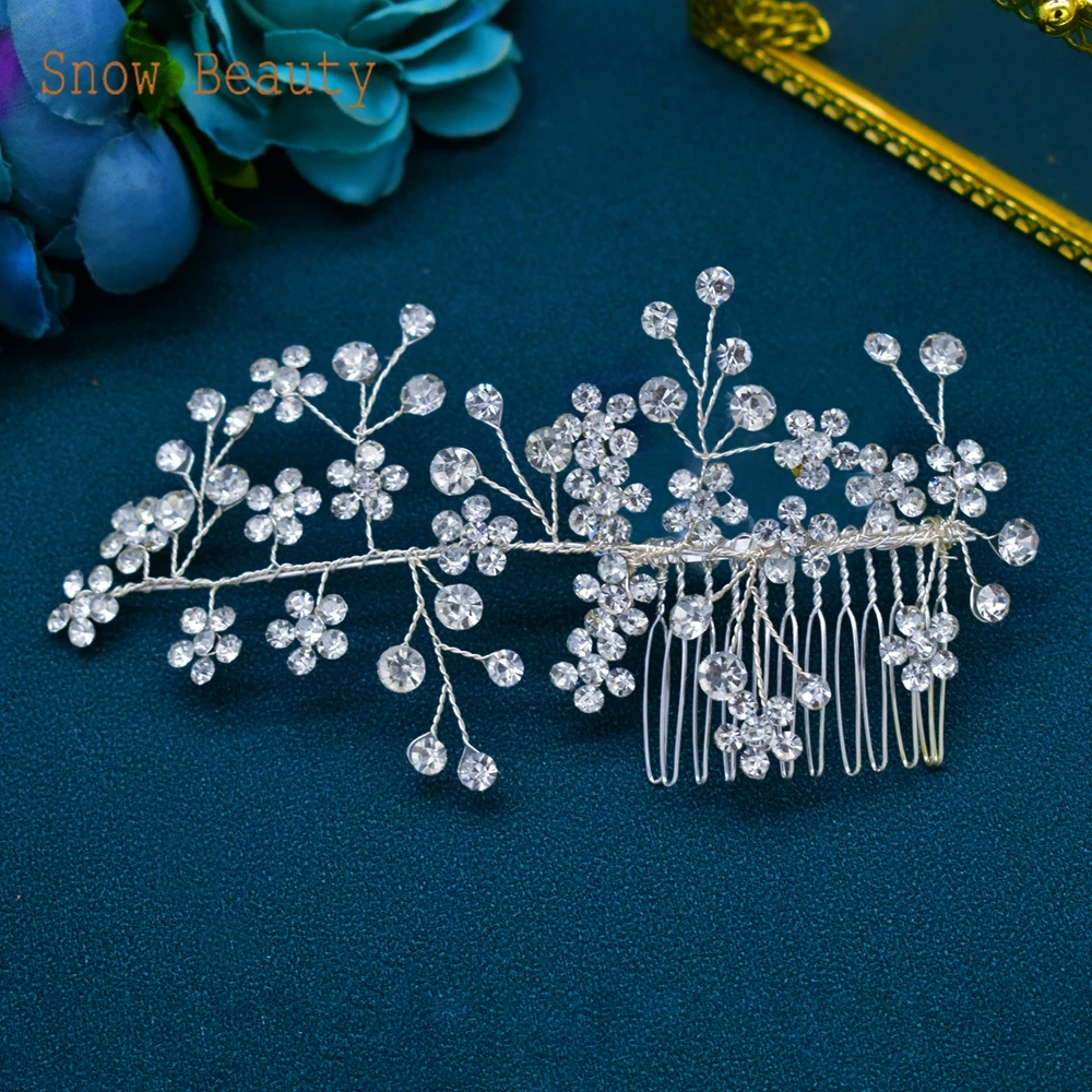DZ055 Роскошная свадебная расческа для невесты боковые расчески с кристаллами