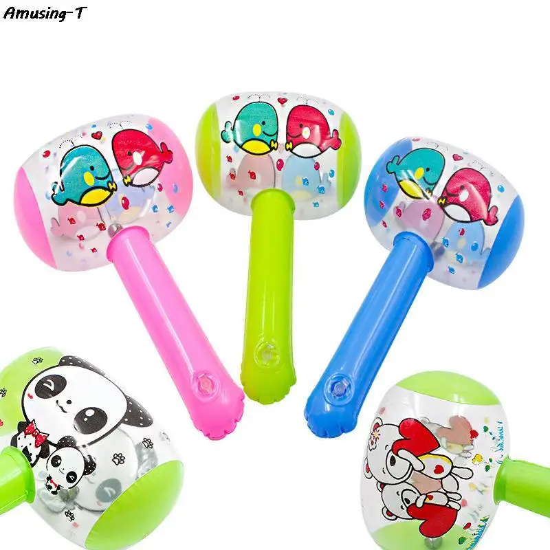 

Random 1pc PVC Cute Cheerful Children Inflatable Air Hammers With Bell Nice Gift for Kids Cute Cartoon Blow Up Hammer Toys