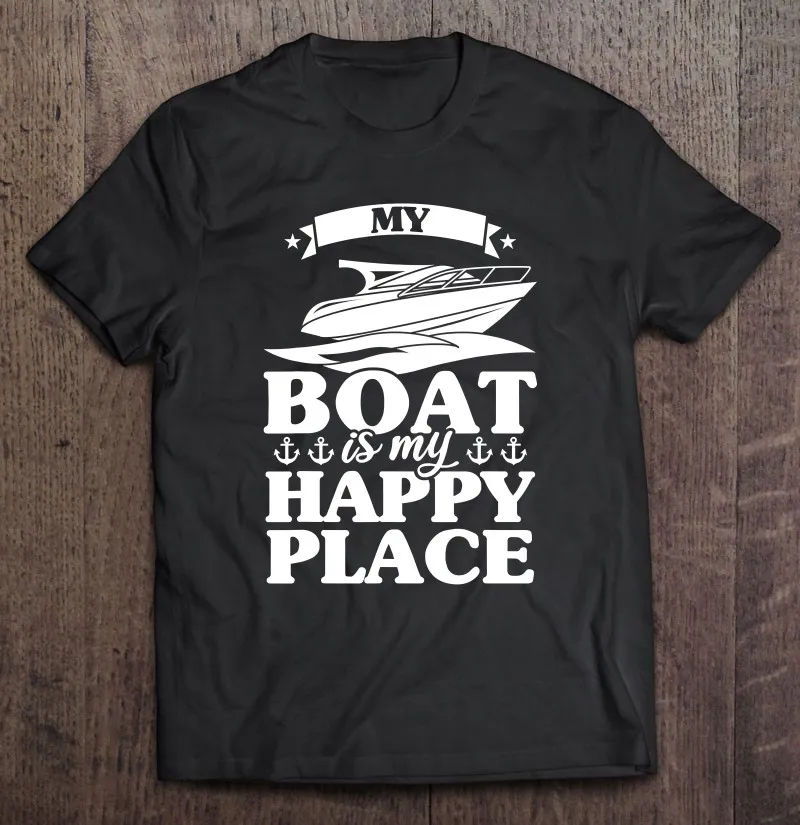 

Мужская футболка с коротким рукавом My Boat Is My Happy Place Boat Sail