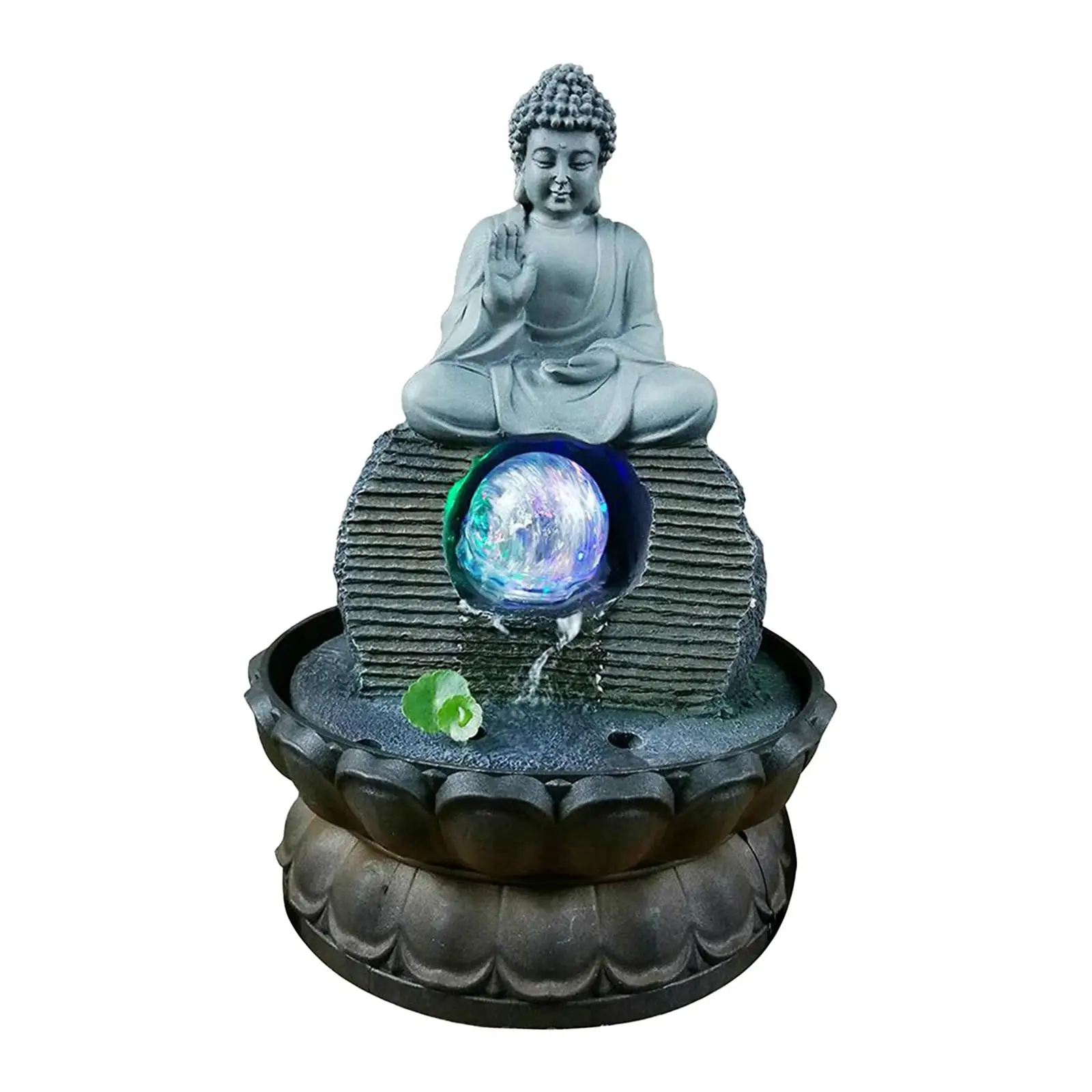 

Статуя Будды Настольный водяной фонтан медитация миниатюрный пейзаж светодиодный дзен для гостиной сада спальни настольное украшение